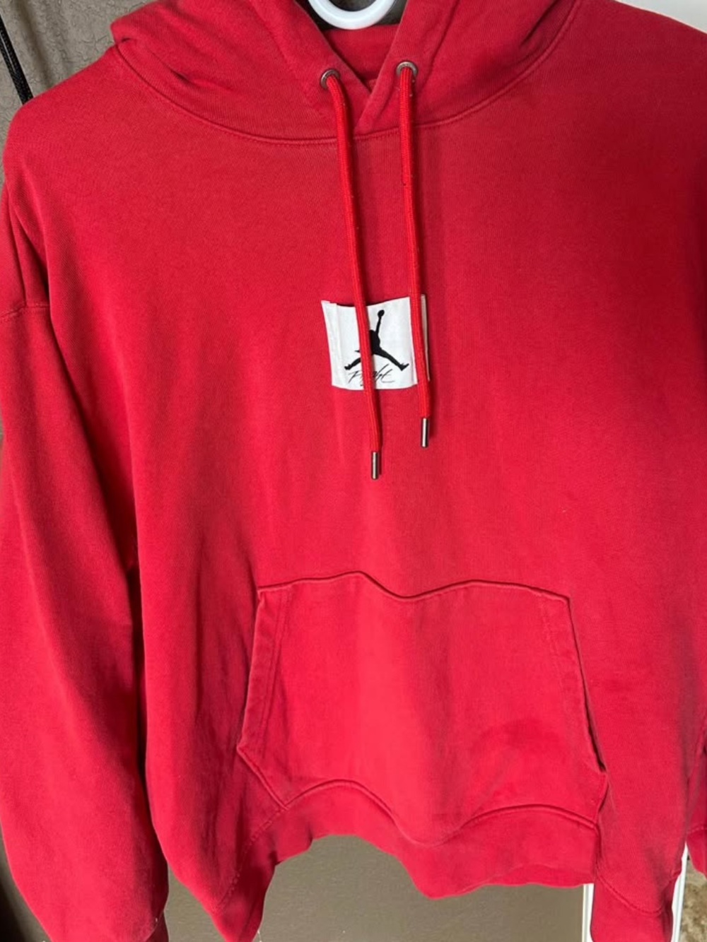 Jordan Red Pullover Hoodie with Jumpman Patch